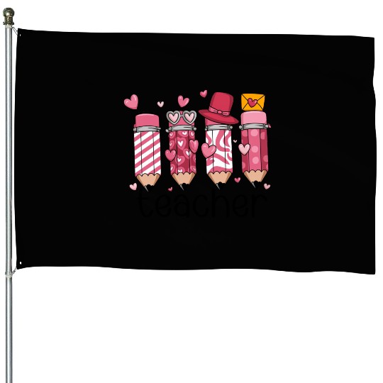 Teacher Valentine House Flags