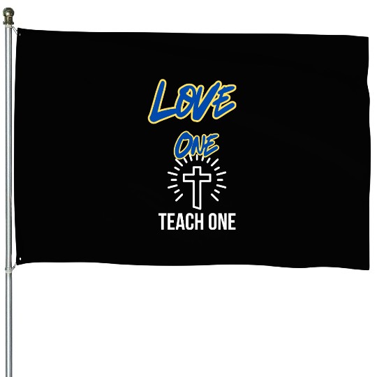 Inspirational Cross with Love One Message House Flags