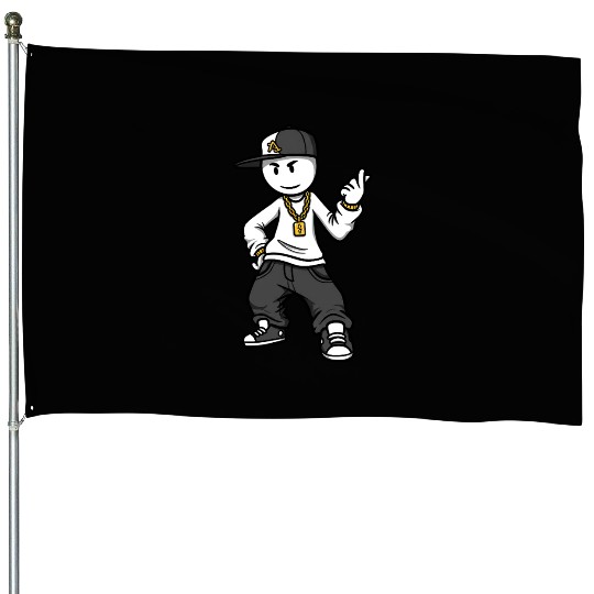 hip hop rapper stickman House Flags