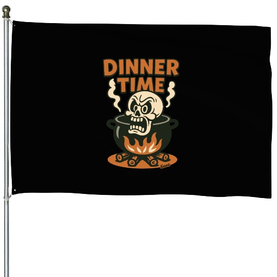 Dinner Time – Angry Skull in a Pot House Flags