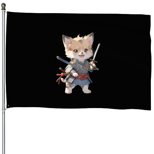 Dog Samurai Coffee House Flags