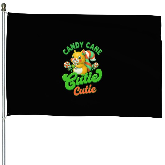 Candy Cane Cutie – Sweet Squirrel Holiday Design House Flags