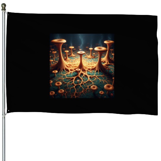 Fungi Forest Dream House Flags