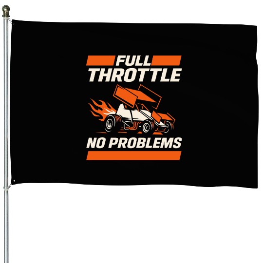 Sprint Car Racing Dirt Track Speed Oval Race House Flags