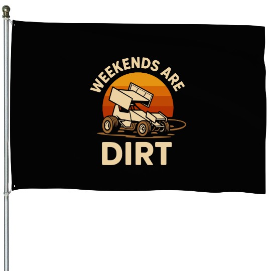 Sprint Car Racing Dirt Track Speed Oval Race House Flags