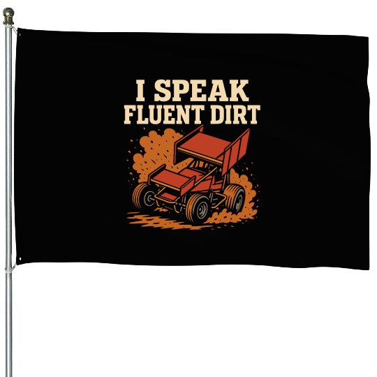 Sprint Car Racing Dirt Track Speed Oval Race House Flags