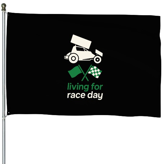 Sprint Car Racing Dirt Track Speed Oval Race House Flags