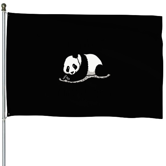 Panda I Hate Mornings Saying House Flags