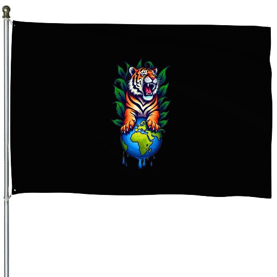 Tiger Earth Embrace ✦ Eco Accessory ✦ Vibrant House Flags