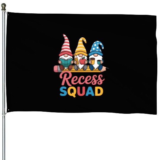 Recess Squad Teacher Para Playground Student House Flags