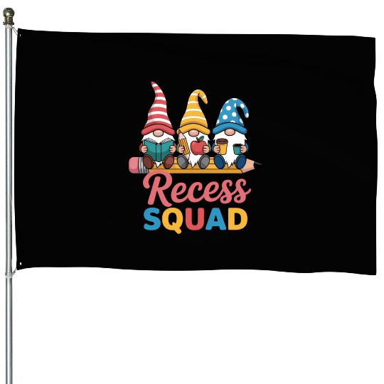 Recess Squad Teacher Para Playground Student House Flags