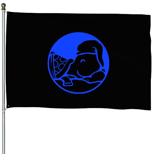 Turtle sleeps tired bed sleepyhead dreaming happy House Flags