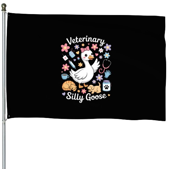 Veterinarian Silly Goose Veterinary Medicine House Flags