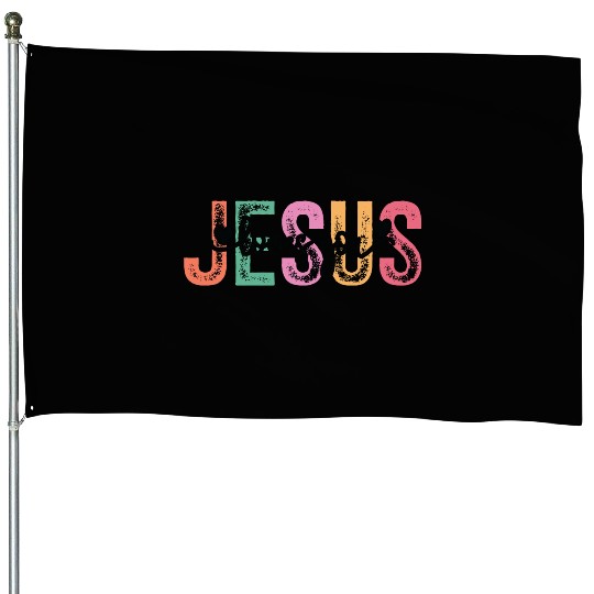 Christian Jesus Loves You House Flags