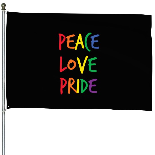 Peace love pride LGBT House Flags