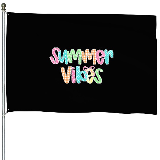 Preppy Summer Vibes House Flags