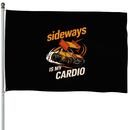 Sprint Car Racing Dirt Track Speed Oval Race House Flags