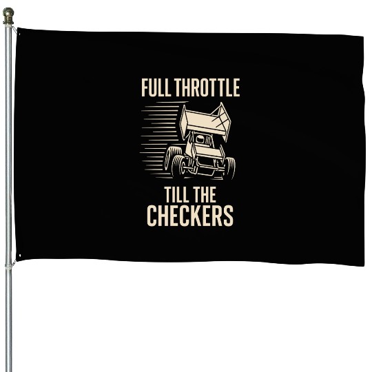 Sprint Car Racing Dirt Track Speed Oval Race House Flags