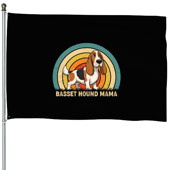 Basset Hound Mama Dog Design House Flags