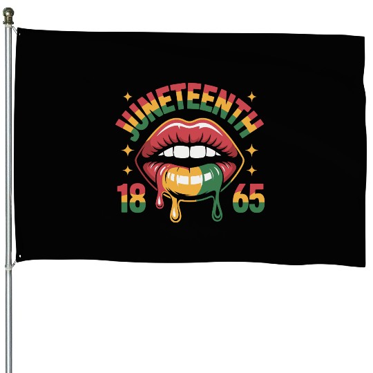 Juneteenth 1865 Rasta Lips House Flags