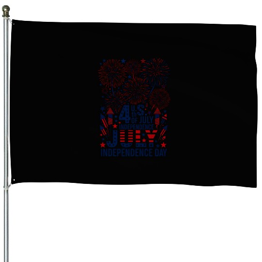 US independance day fireworks square design House Flags