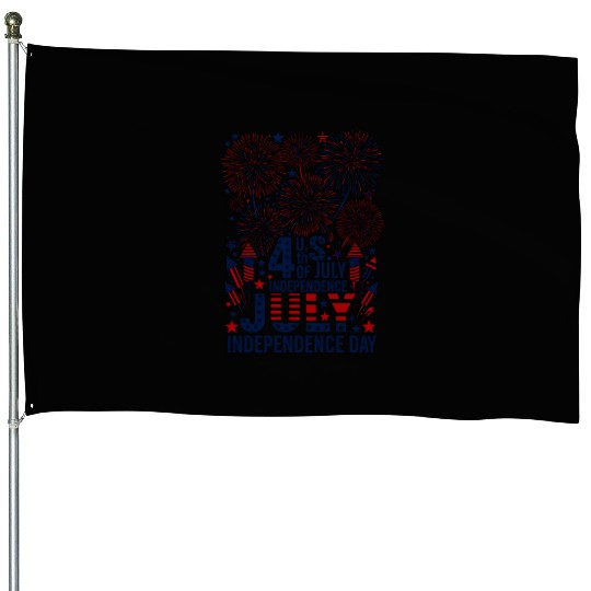 US independance day fireworks square design House Flags