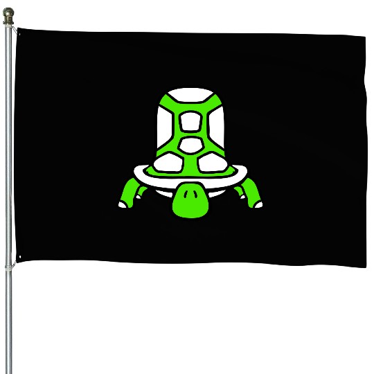 Turtle cute big turtle shell sweet comic cartoon House Flags