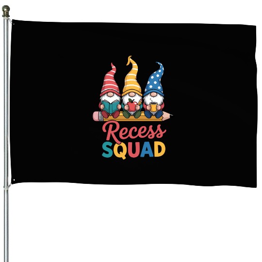 Recess Squad Teacher Para Playground Student House Flags