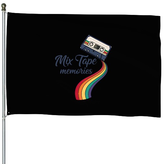 Mix Tape Memories Unraveling Cassette Retro 80s House Flags
