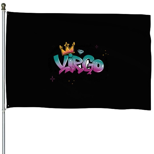 Virgo Graffiti Zodiac Art House Flags