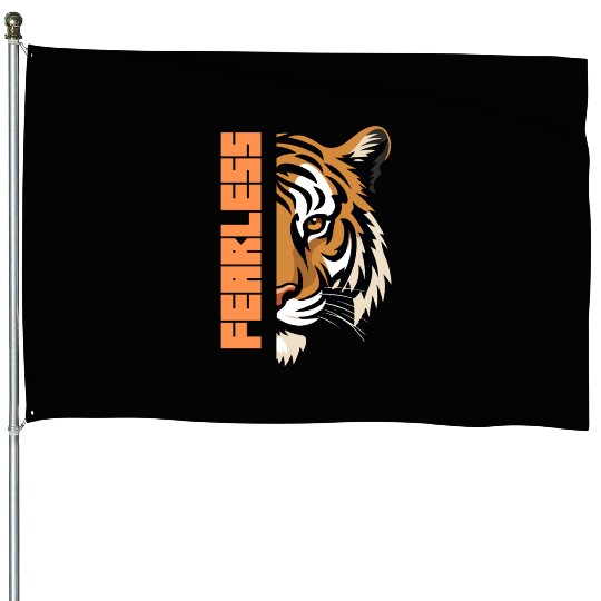 Fearless Tiger Graphic House Flags