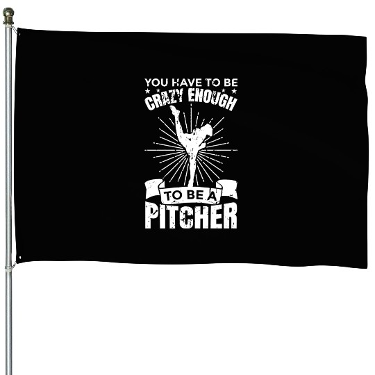 Baseball Pitcher House Flags