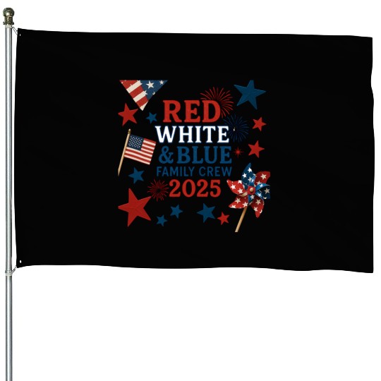 4th of July Patriotic Family House Flags