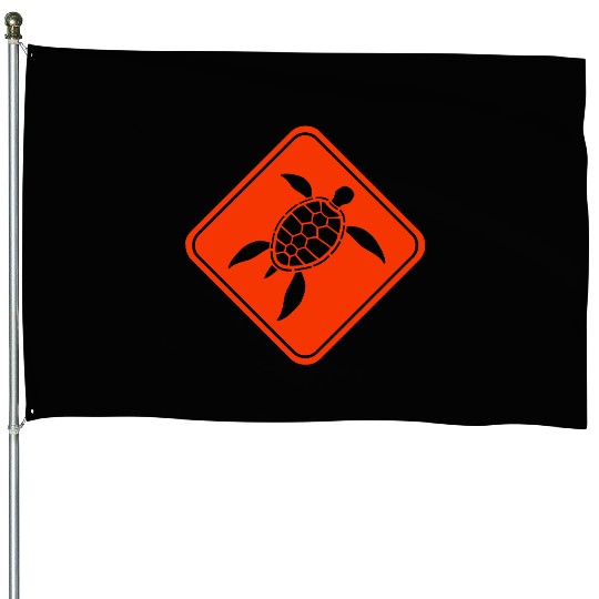 Water Turtle Danger Sign Caution Zone Cool Warning House Flags