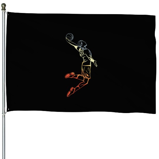 Basketball Player Sketch House Flags