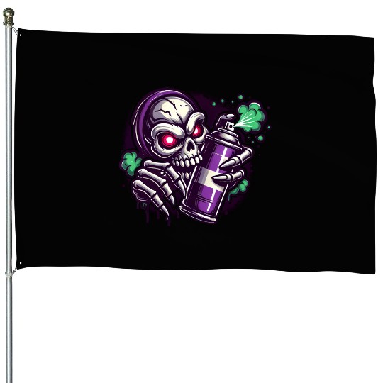 Skull Sprayer House Flags
