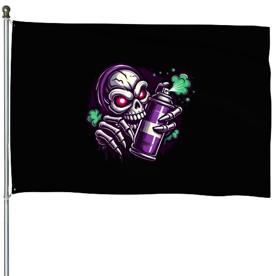 Skull Sprayer House Flags