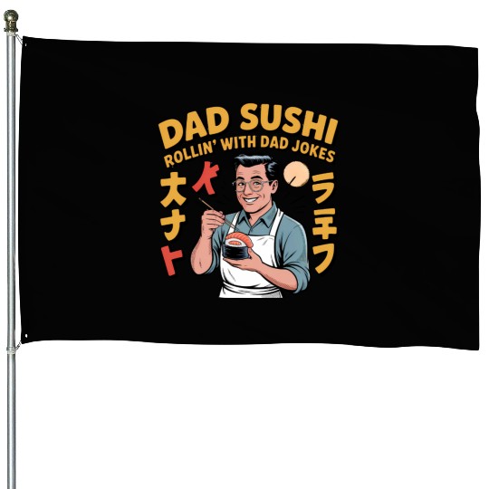Réel Cool Papa Sushi Fishing Funny Father Day House Flags