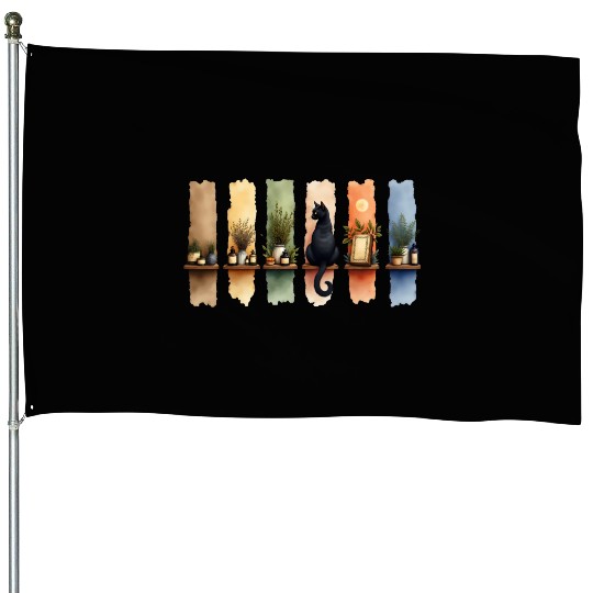 Shelf Life – Autumn Cottagecore Brushstrokes House Flags