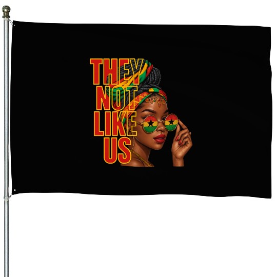 They Not Like Us Afro Queen House Flags