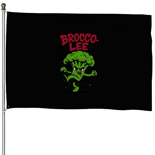 Brocco Lee – Funny Broccoli Karate House Flags