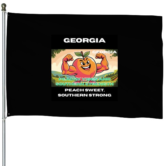 Georgia Peach State Art House Flags
