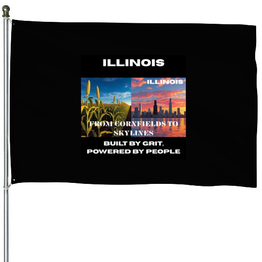 Illinois Midwest Mosaic Art House Flags