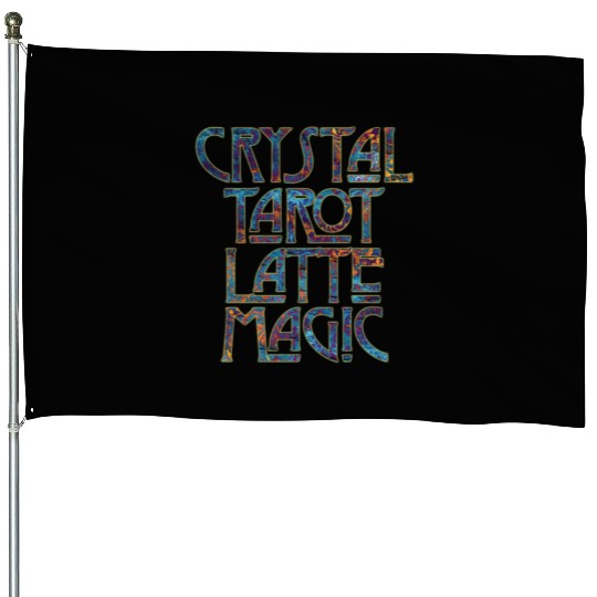 Crystal Tarot Latte Magic-Coffee Coven Collective House Flags