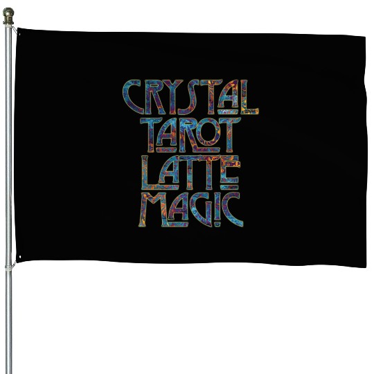 Crystal Tarot Latte Magic-Coffee Coven Collective House Flags