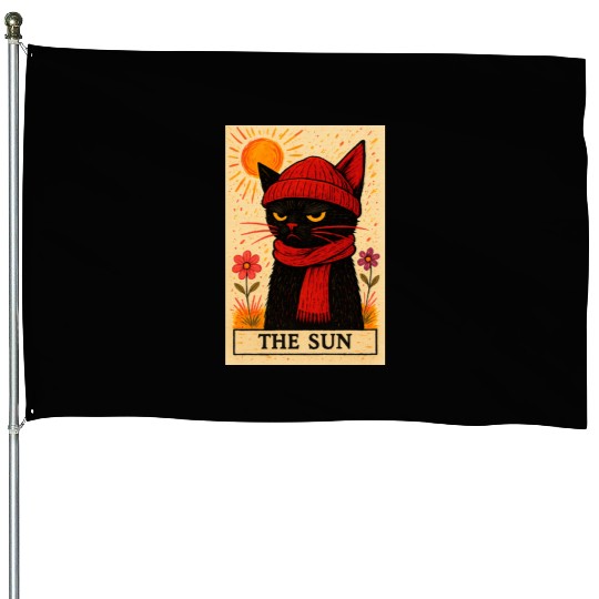 Grumpy Cat Tarot Card The Sun House Flags