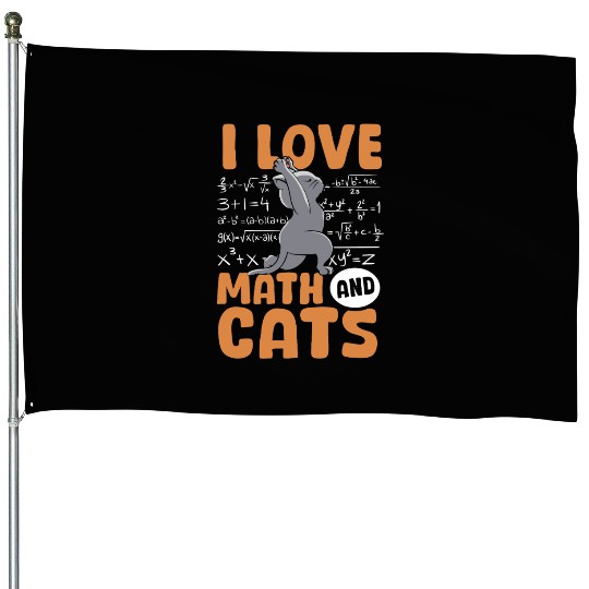 I Love Math Cats Cat Lover Science Teacher Student House Flags