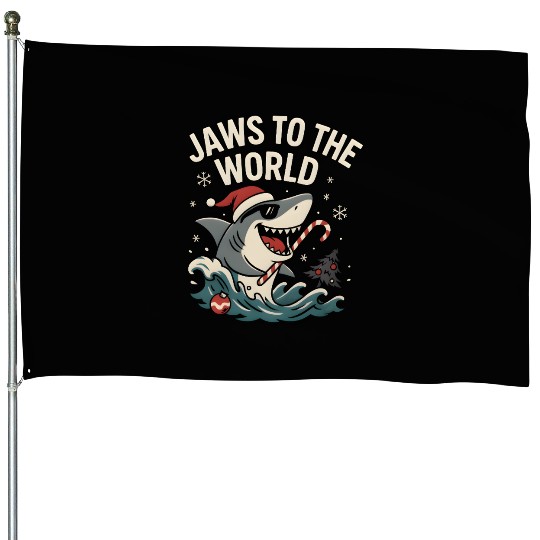 Jaws to the World – Christmas Shark Attack House Flags