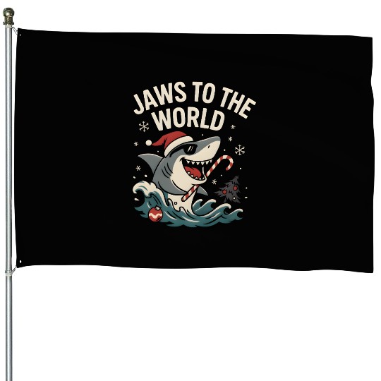 Jaws to the World – Christmas Shark Attack House Flags