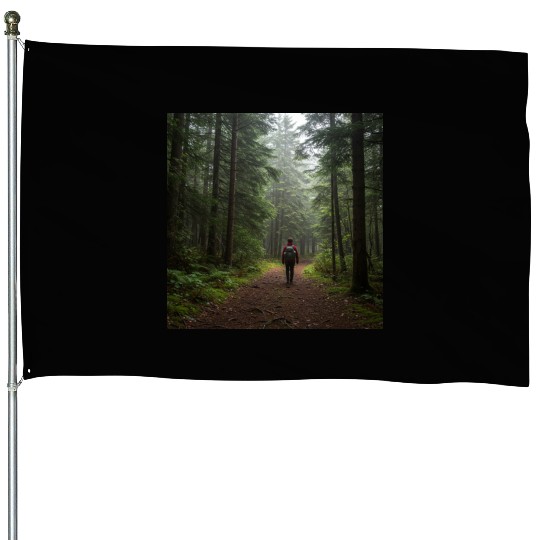 Enchanted Forest Nature Scene House Flags